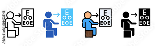 Vision Test Icon Multiple Style Collection Set 