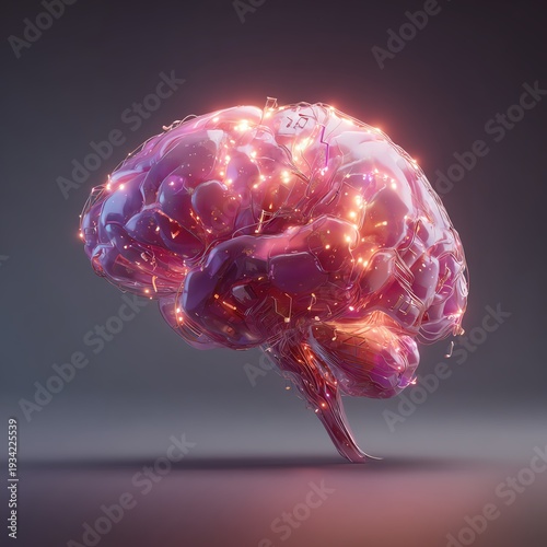 Wallpaper Mural Human brain composed of glowing innovation symbols including musical notes Torontodigital.ca