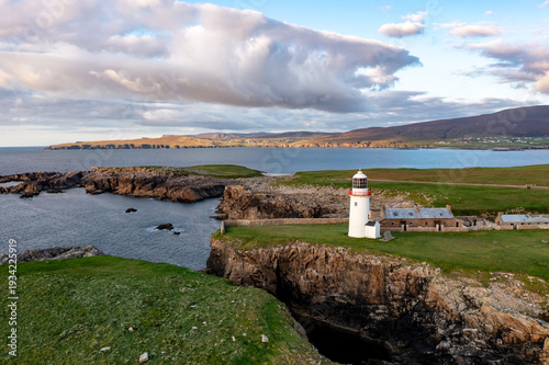 Aerial view of Rathlin O'Birne island in County Donegal, Irleand