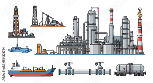 Industrial Oil Refinery and Transportation Equipment.