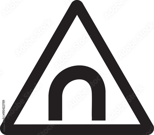 Vector road tunnel sign icon