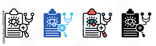 Eye Diagnosis Icon Multiple Style Collection Set 
