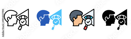 Vision Screening Icon Multiple Style Collection Set 