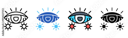 Eye Disease Icon Multiple Style Collection Set 