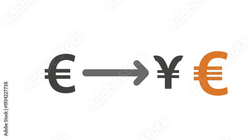 Euro Yen currency exchange process vector icon flat design EPS10 Stock.eps