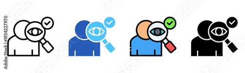 Ocular Check Icon Multiple Style Collection Set 