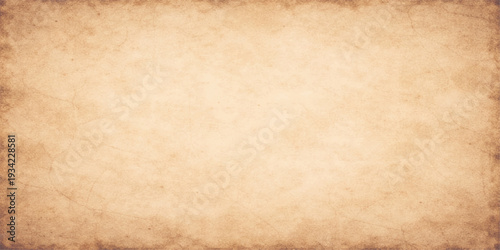 A blank vintage parchment sheet with a stained and aged brown texture provides a grungy antique paper background perfect for a retro sepia design