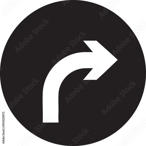Vector right turn arrow icon