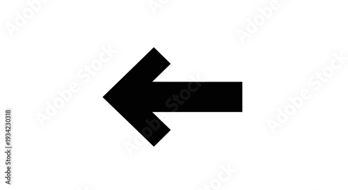 Black Arrow Pointing Left on White Background for Directional Signage.