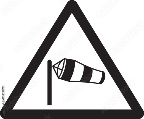 Road cone warning sign vector