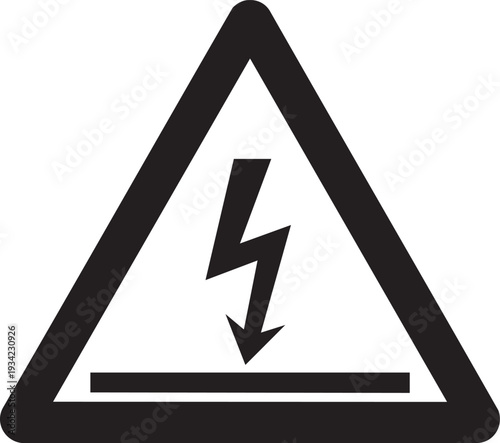 Vector warning sign of high voltage electricity