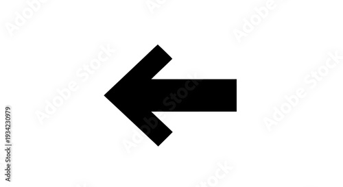 Black Arrow Pointing Left on White Background.