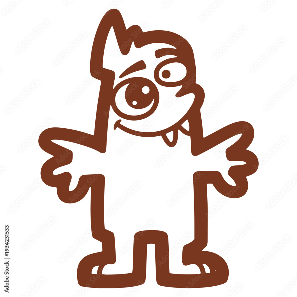 Fototapeta premium Cartoon Monster Character Design with Exaggerated Features and Fun Expression for Halloween and Creative Projects