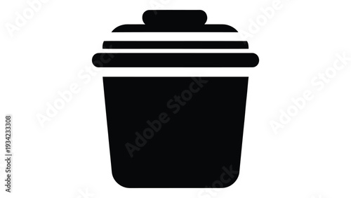 Flour Storage Bin airtight kitchen container dry ingredient holder pantry organizer food storage box icon black silhouette design
