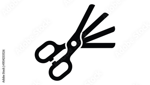 Herb scissors cutter solid icon with multiple blades kitchen tool for quick and precise cutting of fresh herbs minimal silhouette design