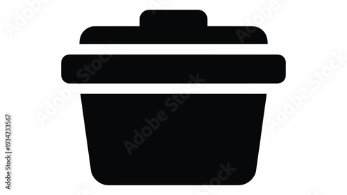 Ice cube storage box solid icon freezer container with lid for organized ice cube storage kitchen appliance minimal silhouette design
