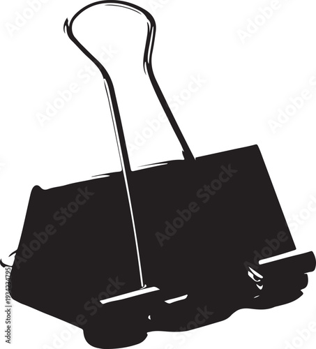 Black Silhouette of a Binder Clip paper clip stationery