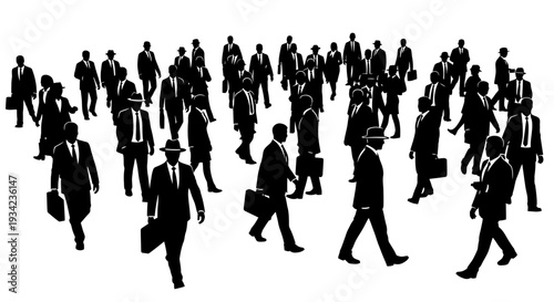 Business People Walking in Formal Attire.