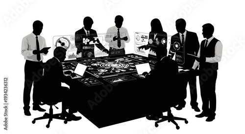 Business Professionals Discussing Around Conference Table.
