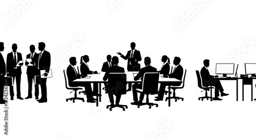 Business Professionals in Meeting and Office Setting.