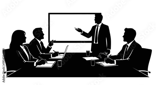 Business Professionals in Meeting Presentation Discussion.