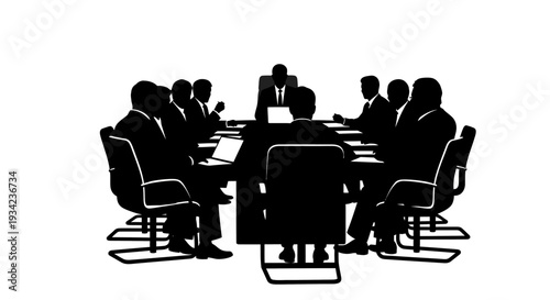 Business Professionals Meeting Around Conference Table.