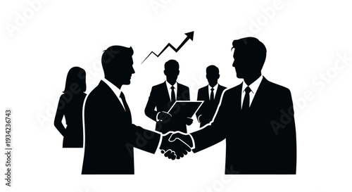 Business Professionals Shaking Hands in Agreement.