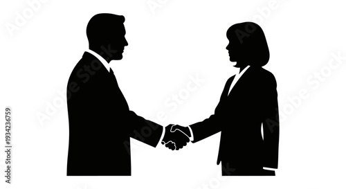 Business Professionals Shaking Hands in Agreement.