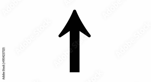 Simple Black Arrow Pointing Upwards on a White Background.