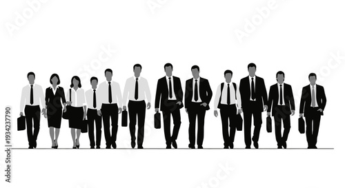 Group of Business Professionals Walking Together.