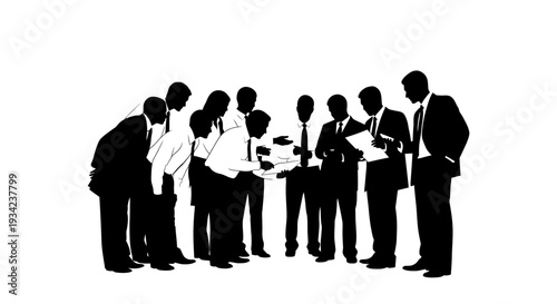 Group of Businessmen in Formal Attire Standing.