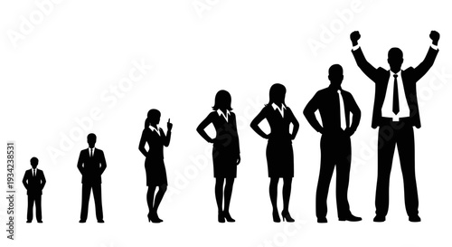 Silhouettes of Business People Standing Together.