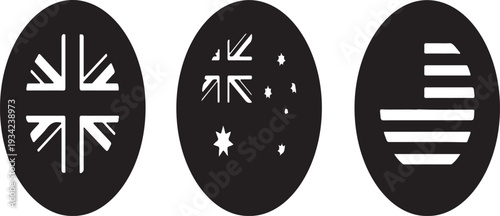 Set of 3 country flags icons vector