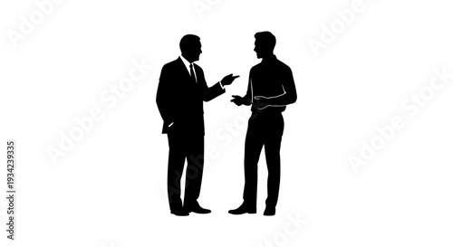 Two Men in Business Attire Silhouette.