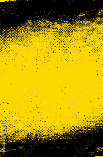 Black and yellow grungy scratchy halftone background