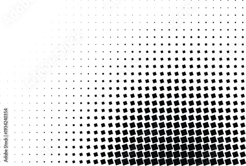 Abstract pattern of black squares on a white background, fading into white at the top left corner isolated on transparent background, Vector, illustration