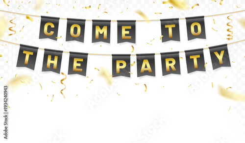 Celebratory party invitation with festive decor