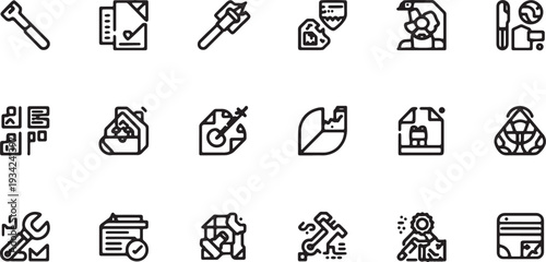 Set of 20 eco friendly icons vector