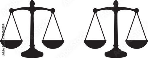 Set of 2 justice scale icons vector