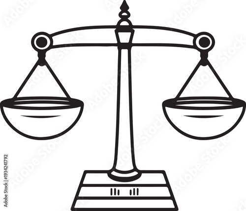 Vector illustration of a balance scale