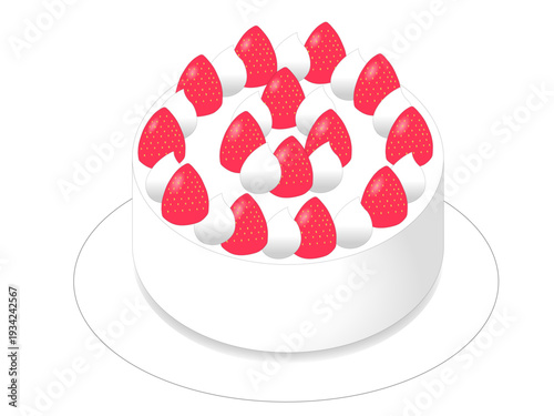 いちごとホワイトクリームのケーキ