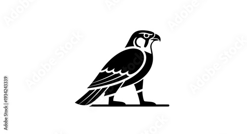 Majestic Falcon Illustration in Black and White.