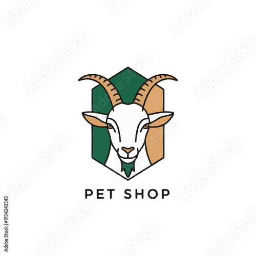 Wallpaper Mural Minimalist Goat Head Logo for Pet Shop Branding. Torontodigital.ca