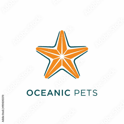 Oceanic Pets Logo with Stylized Starfish Design.