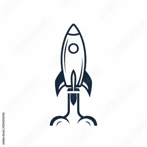 Wallpaper Mural Stylized Rocket Launching into Space with Smoke Trails. Torontodigital.ca