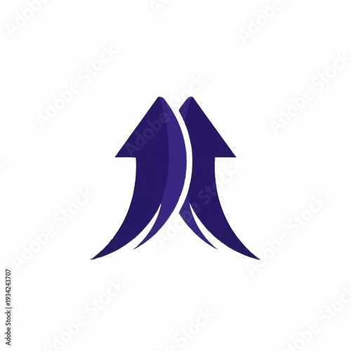 Wallpaper Mural Two upward-curving blue arrows symbolizing growth and progress. Torontodigital.ca