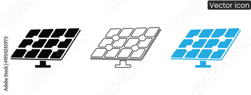 Versatile solar panel icons for renewable energy projects and ecofriendly initiatives