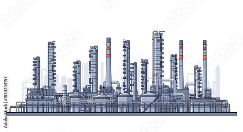 Industrial Refinery Plant Complex Structure.