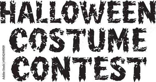 Halloween costume contest vector text
