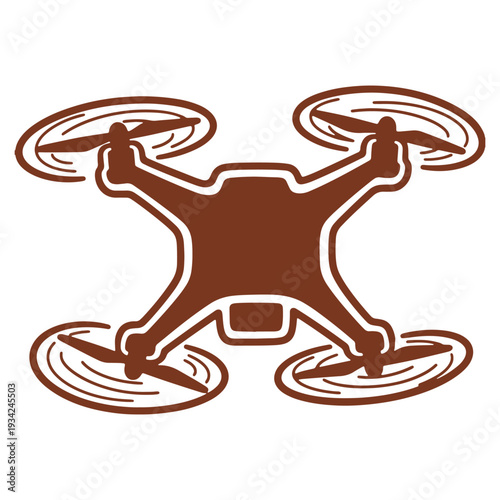 Silhouette of Drone Quadcopter with Brown Color Scheme Flying High Representing Modern Technology and Innovation in Aerial Photography